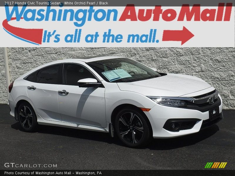 White Orchid Pearl / Black 2017 Honda Civic Touring Sedan