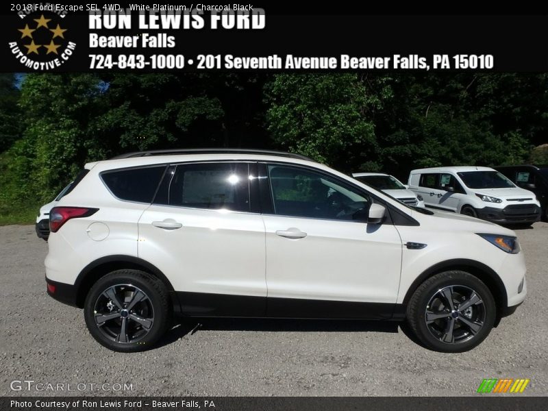 White Platinum / Charcoal Black 2018 Ford Escape SEL 4WD