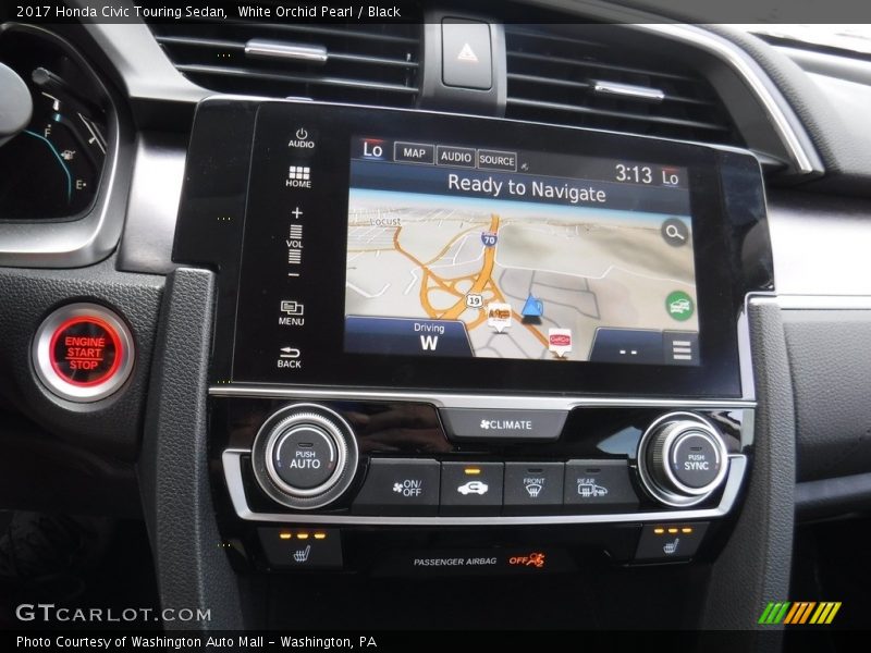 White Orchid Pearl / Black 2017 Honda Civic Touring Sedan