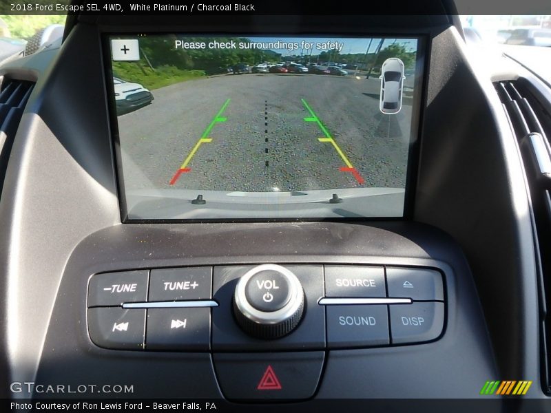 White Platinum / Charcoal Black 2018 Ford Escape SEL 4WD