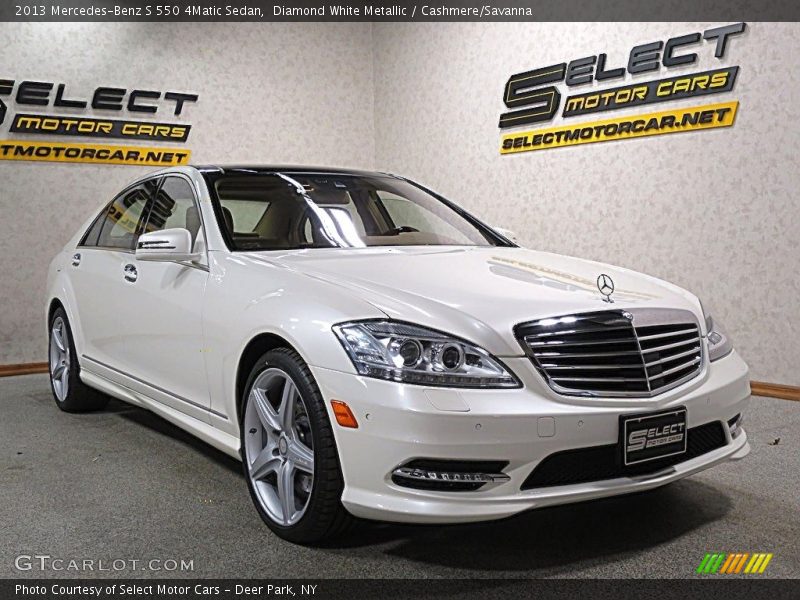 Diamond White Metallic / Cashmere/Savanna 2013 Mercedes-Benz S 550 4Matic Sedan