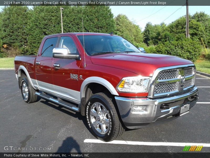 Deep Cherry Red Crystal Pearl / Canyon Brown/Light Frost Beige 2014 Ram 2500 Laramie Crew Cab 4x4