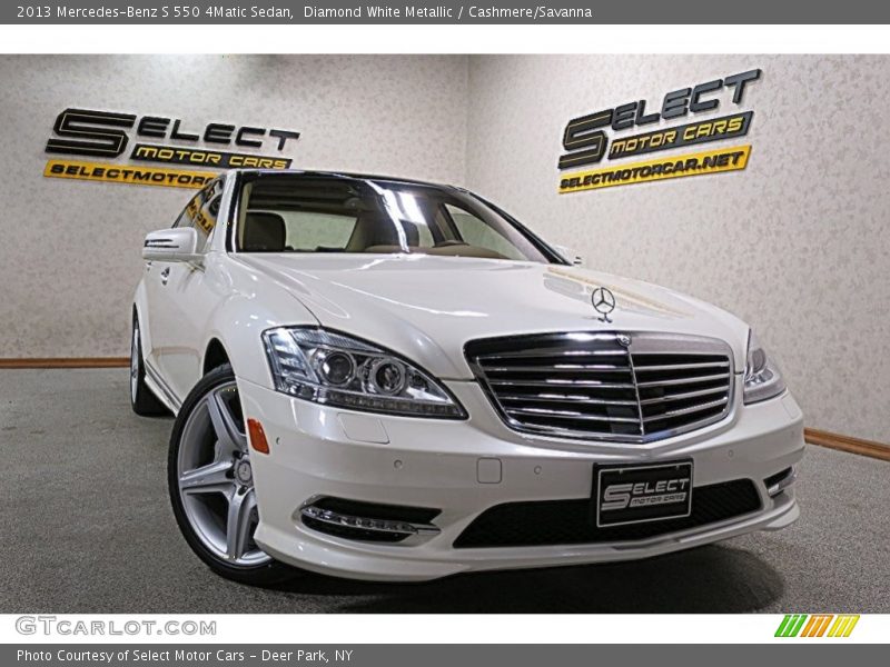 Diamond White Metallic / Cashmere/Savanna 2013 Mercedes-Benz S 550 4Matic Sedan