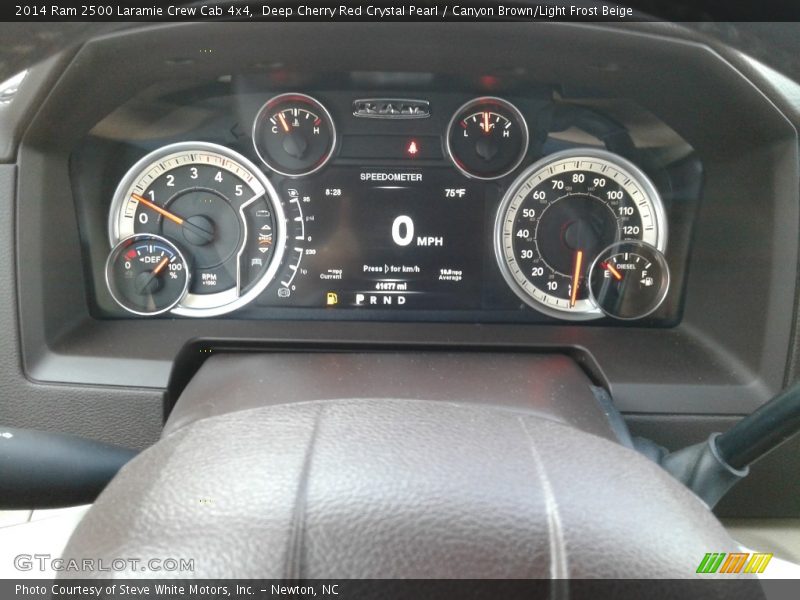 Deep Cherry Red Crystal Pearl / Canyon Brown/Light Frost Beige 2014 Ram 2500 Laramie Crew Cab 4x4