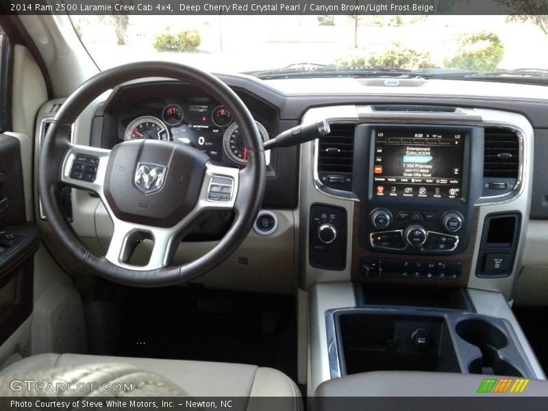 Deep Cherry Red Crystal Pearl / Canyon Brown/Light Frost Beige 2014 Ram 2500 Laramie Crew Cab 4x4