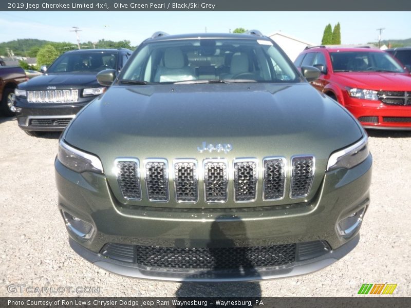Olive Green Pearl / Black/Ski Grey 2019 Jeep Cherokee Limited 4x4