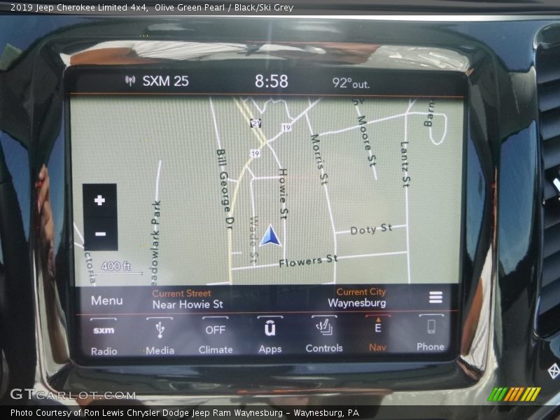 Olive Green Pearl / Black/Ski Grey 2019 Jeep Cherokee Limited 4x4