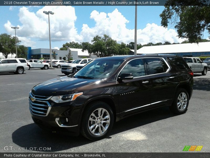 Sable Brown Metallic / High Country Jet Black/Loft Brown 2018 Chevrolet Traverse High Country AWD