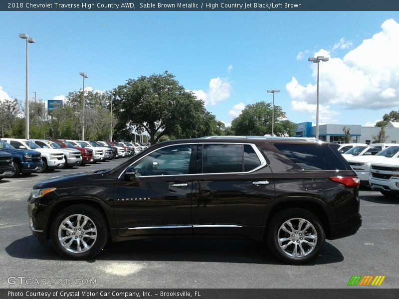 Sable Brown Metallic / High Country Jet Black/Loft Brown 2018 Chevrolet Traverse High Country AWD