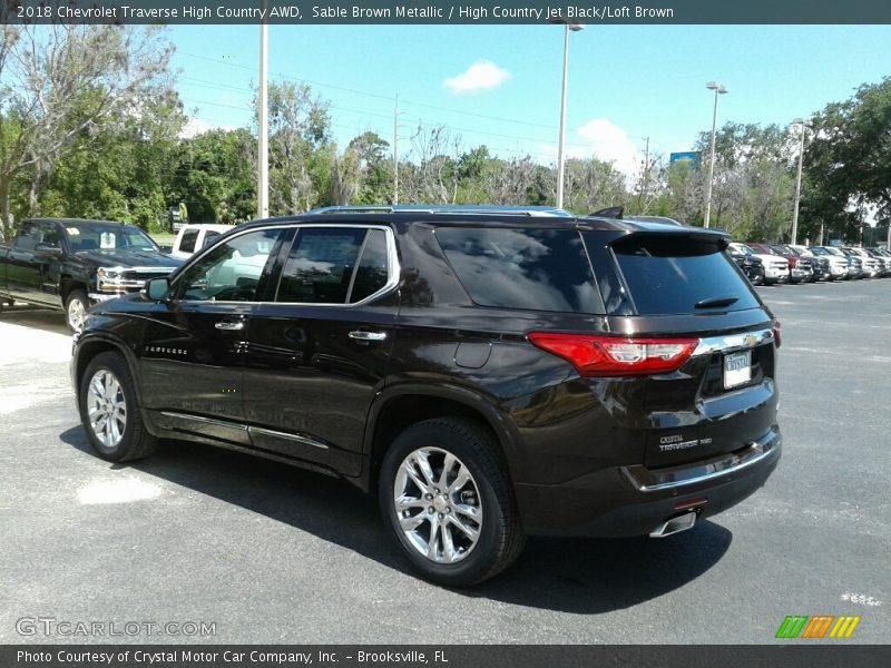 Sable Brown Metallic / High Country Jet Black/Loft Brown 2018 Chevrolet Traverse High Country AWD