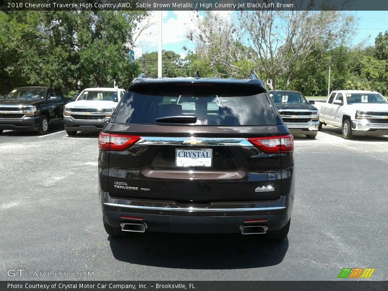 Sable Brown Metallic / High Country Jet Black/Loft Brown 2018 Chevrolet Traverse High Country AWD
