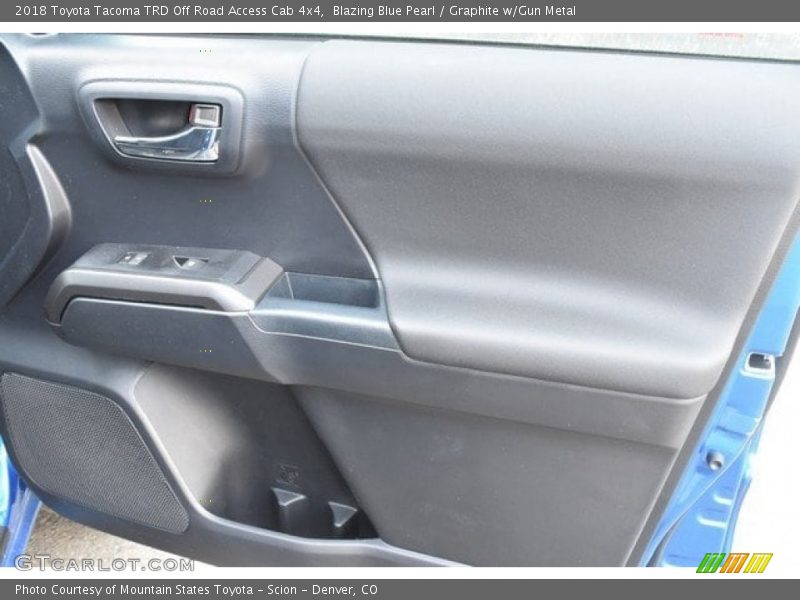 Blazing Blue Pearl / Graphite w/Gun Metal 2018 Toyota Tacoma TRD Off Road Access Cab 4x4
