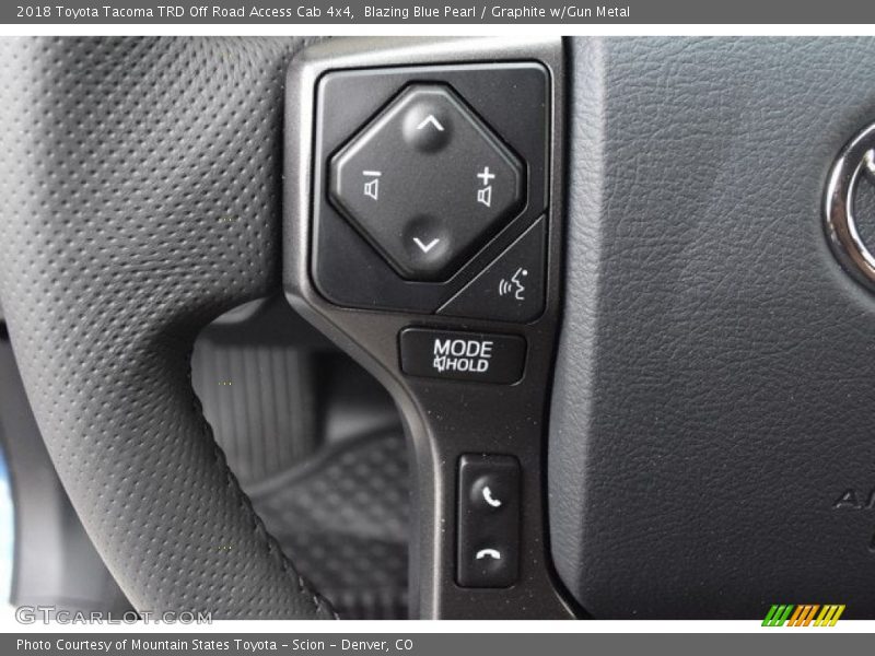 Blazing Blue Pearl / Graphite w/Gun Metal 2018 Toyota Tacoma TRD Off Road Access Cab 4x4