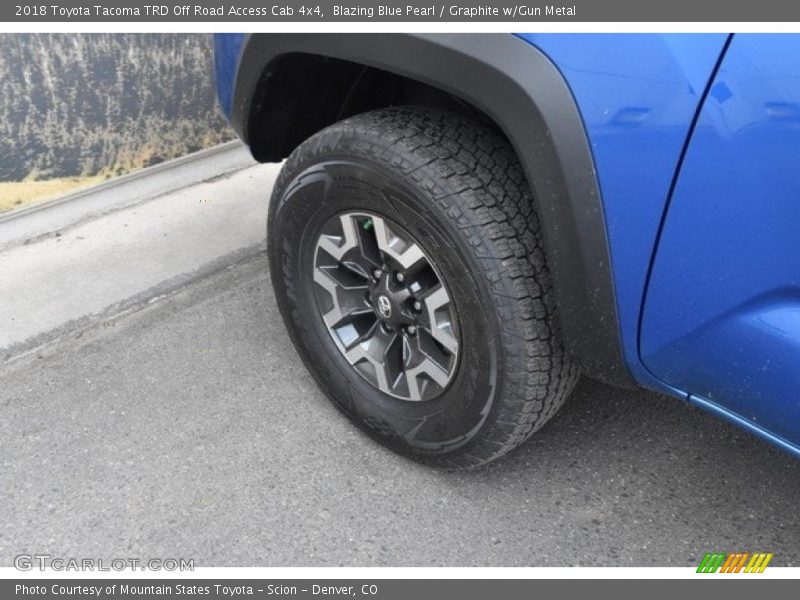 Blazing Blue Pearl / Graphite w/Gun Metal 2018 Toyota Tacoma TRD Off Road Access Cab 4x4