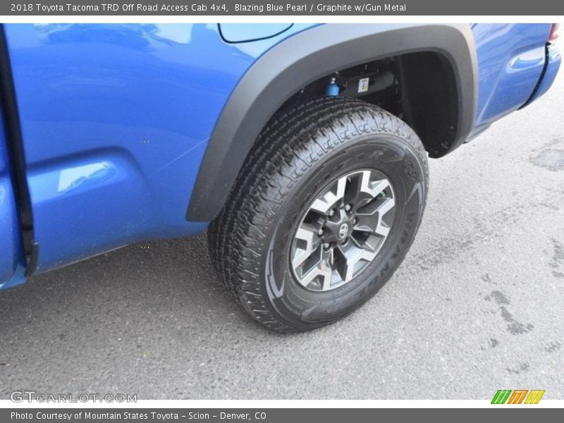 Blazing Blue Pearl / Graphite w/Gun Metal 2018 Toyota Tacoma TRD Off Road Access Cab 4x4