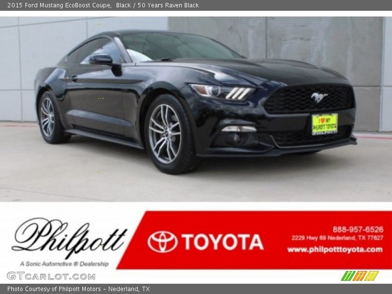 Black / 50 Years Raven Black 2015 Ford Mustang EcoBoost Coupe