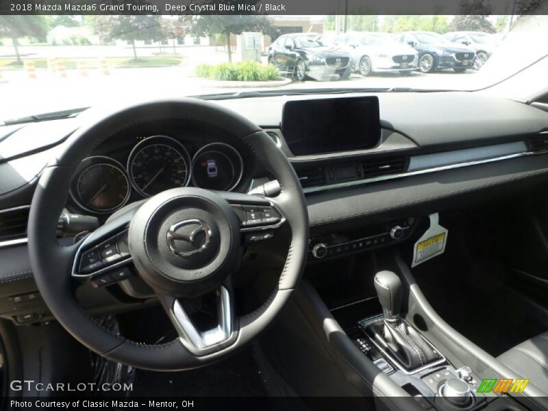 Deep Crystal Blue Mica / Black 2018 Mazda Mazda6 Grand Touring