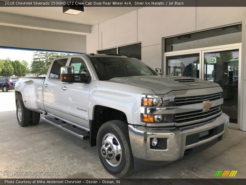 Silver Ice Metallic / Jet Black 2018 Chevrolet Silverado 3500HD LTZ Crew Cab Dual Rear Wheel 4x4