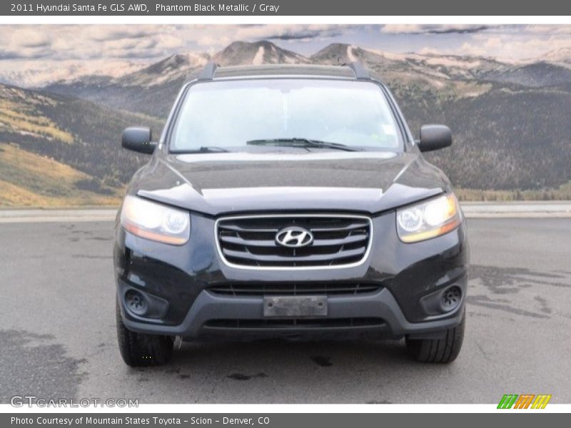 Phantom Black Metallic / Gray 2011 Hyundai Santa Fe GLS AWD