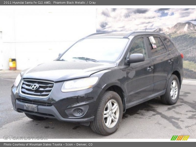 Phantom Black Metallic / Gray 2011 Hyundai Santa Fe GLS AWD