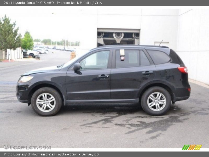 Phantom Black Metallic / Gray 2011 Hyundai Santa Fe GLS AWD