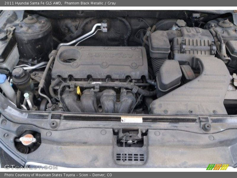 Phantom Black Metallic / Gray 2011 Hyundai Santa Fe GLS AWD