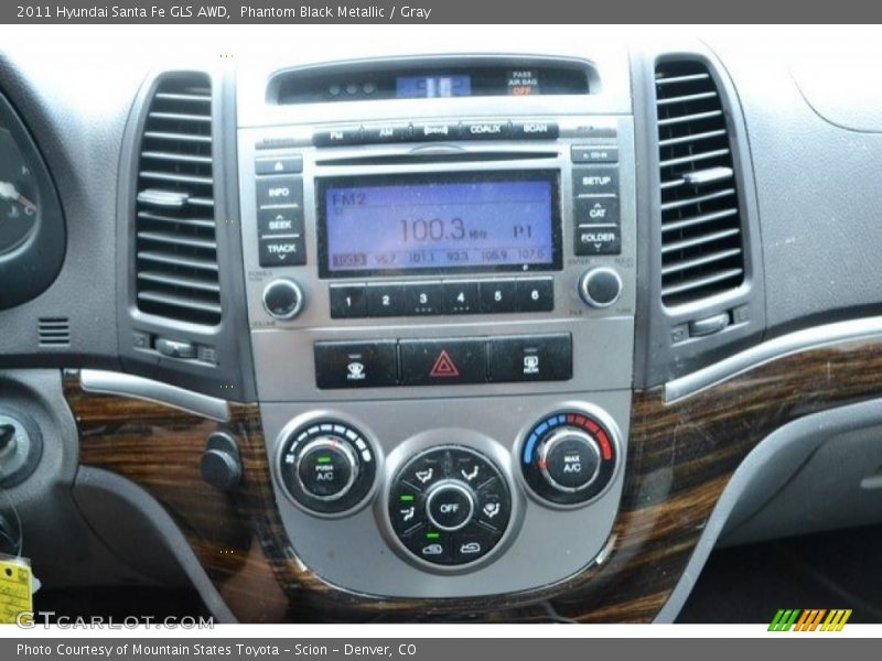 Phantom Black Metallic / Gray 2011 Hyundai Santa Fe GLS AWD