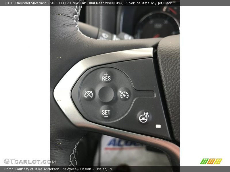 Silver Ice Metallic / Jet Black 2018 Chevrolet Silverado 3500HD LTZ Crew Cab Dual Rear Wheel 4x4