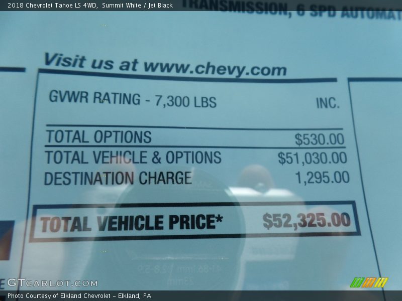 Summit White / Jet Black 2018 Chevrolet Tahoe LS 4WD