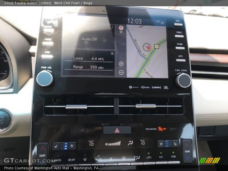 Wind Chill Pearl / Beige 2019 Toyota Avalon Limited