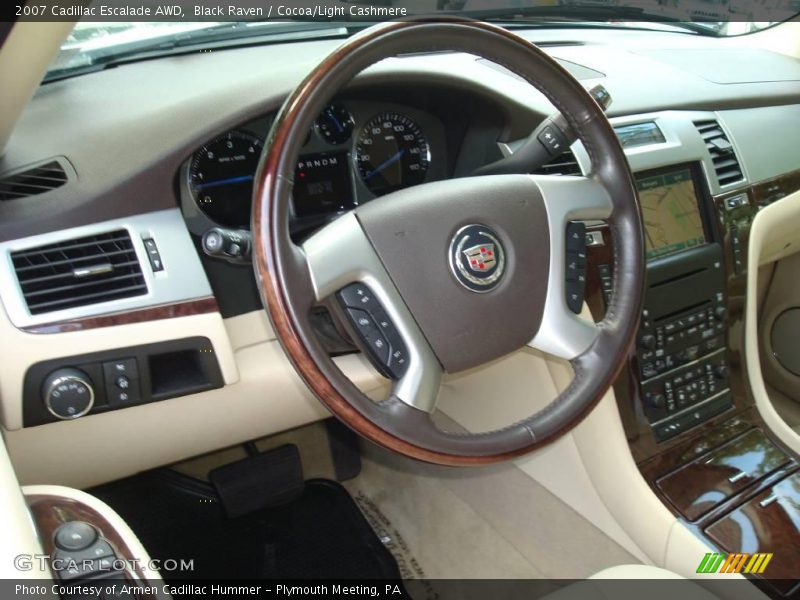 Black Raven / Cocoa/Light Cashmere 2007 Cadillac Escalade AWD