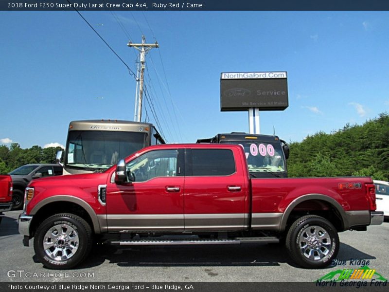 Ruby Red / Camel 2018 Ford F250 Super Duty Lariat Crew Cab 4x4