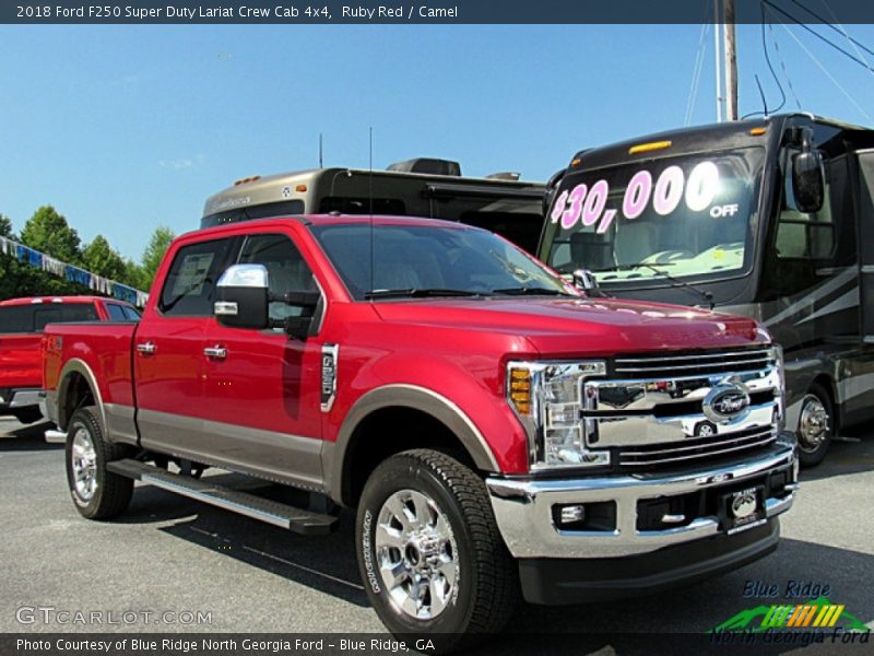 Ruby Red / Camel 2018 Ford F250 Super Duty Lariat Crew Cab 4x4