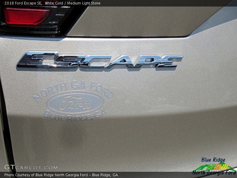 White Gold / Medium Light Stone 2018 Ford Escape SE