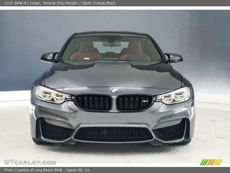 Mineral Grey Metallic / Sakhir Orange/Black 2015 BMW M3 Sedan