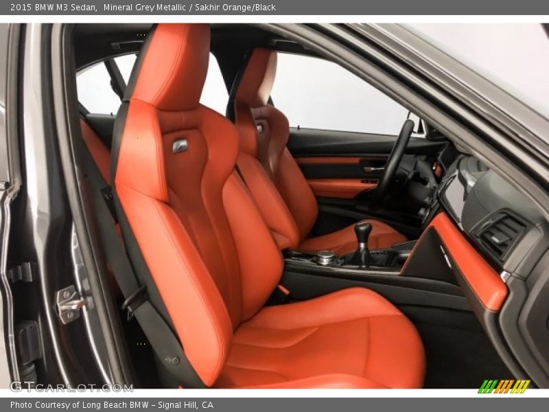 Mineral Grey Metallic / Sakhir Orange/Black 2015 BMW M3 Sedan