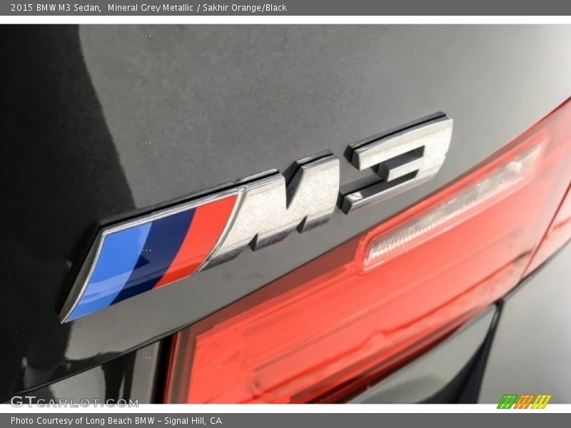 Mineral Grey Metallic / Sakhir Orange/Black 2015 BMW M3 Sedan
