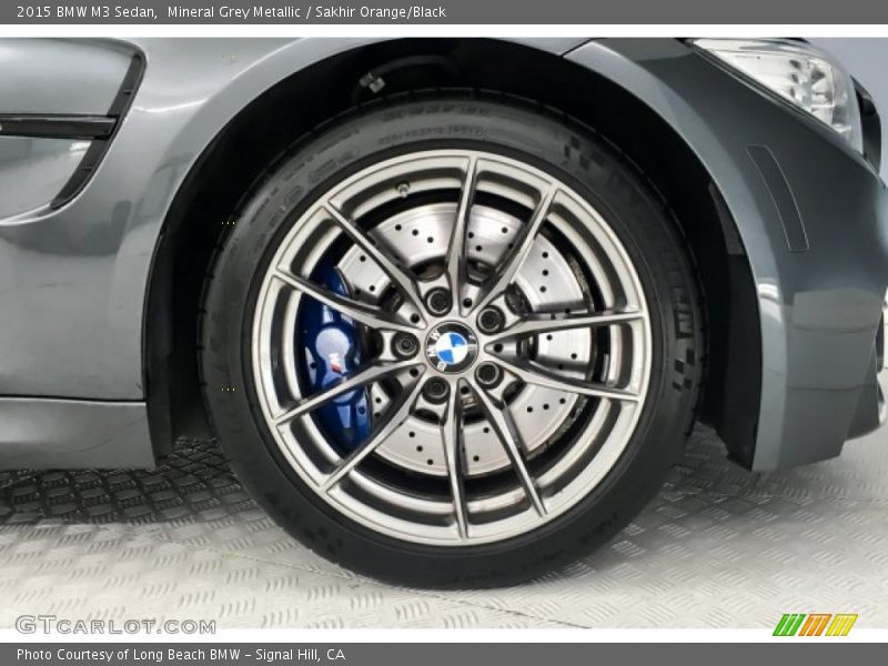 Mineral Grey Metallic / Sakhir Orange/Black 2015 BMW M3 Sedan
