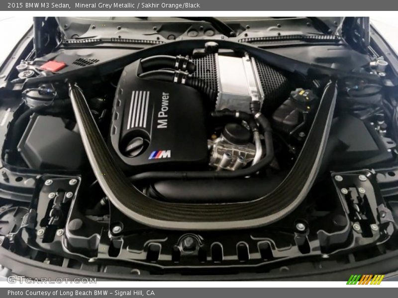 Mineral Grey Metallic / Sakhir Orange/Black 2015 BMW M3 Sedan
