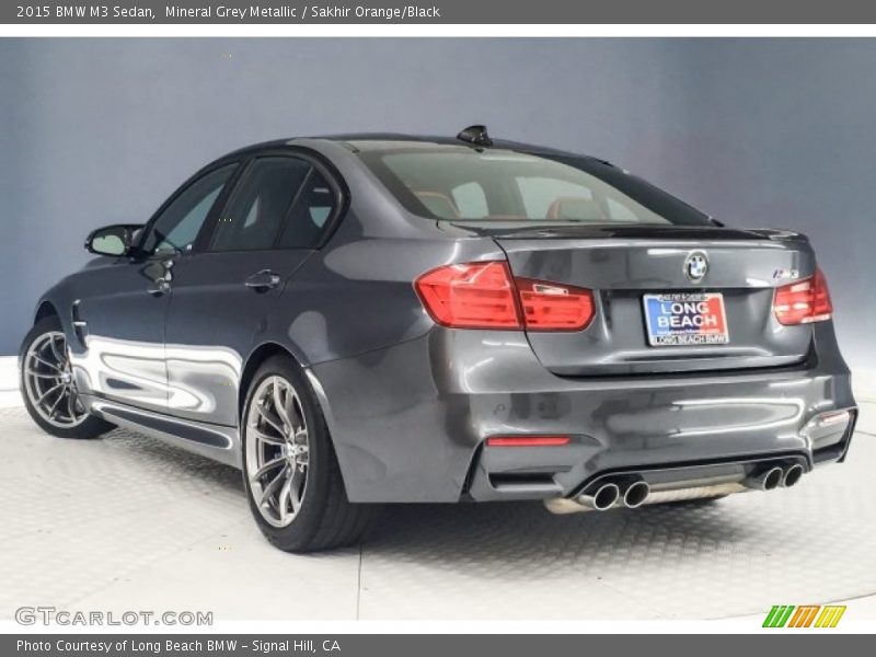 Mineral Grey Metallic / Sakhir Orange/Black 2015 BMW M3 Sedan