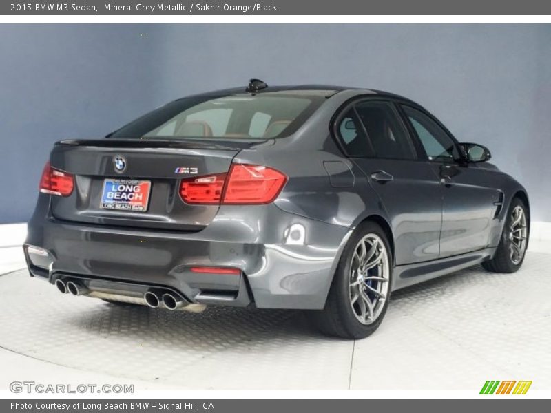 Mineral Grey Metallic / Sakhir Orange/Black 2015 BMW M3 Sedan