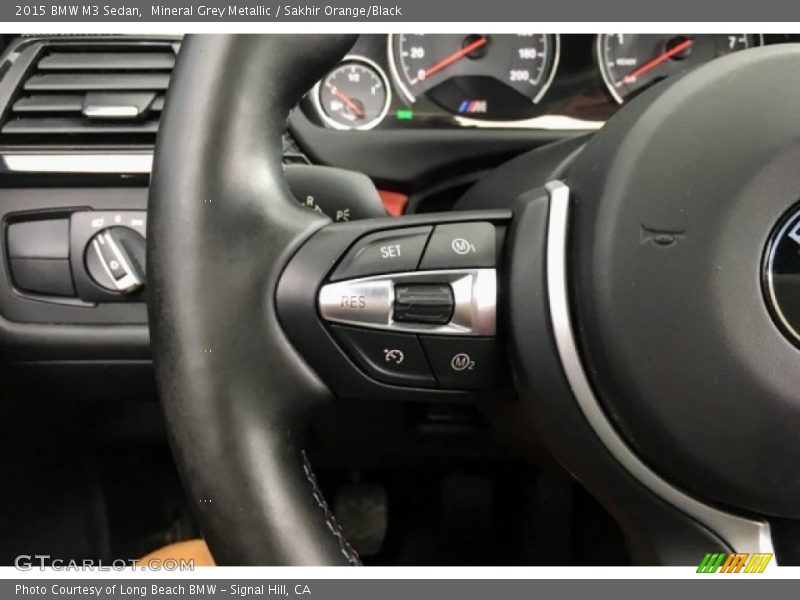 Mineral Grey Metallic / Sakhir Orange/Black 2015 BMW M3 Sedan