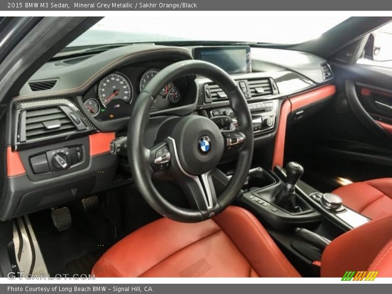 Mineral Grey Metallic / Sakhir Orange/Black 2015 BMW M3 Sedan