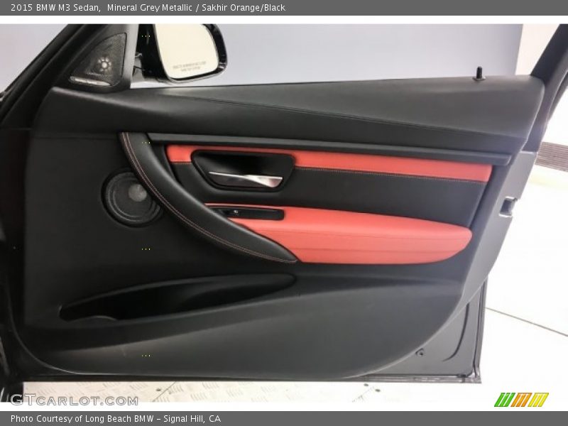 Mineral Grey Metallic / Sakhir Orange/Black 2015 BMW M3 Sedan