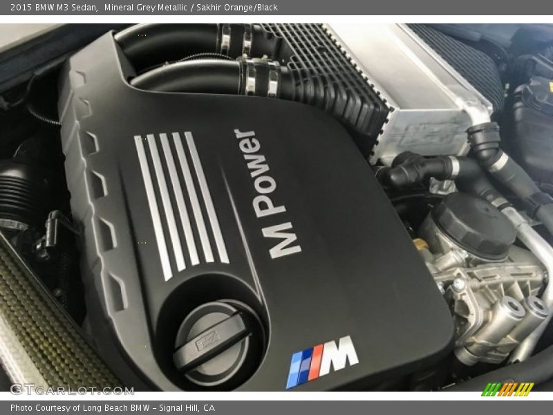 Mineral Grey Metallic / Sakhir Orange/Black 2015 BMW M3 Sedan