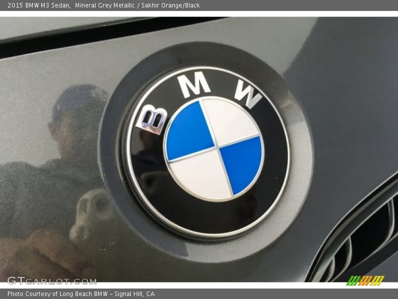 Mineral Grey Metallic / Sakhir Orange/Black 2015 BMW M3 Sedan