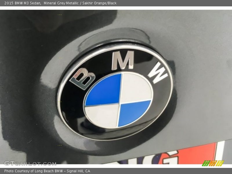 Mineral Grey Metallic / Sakhir Orange/Black 2015 BMW M3 Sedan