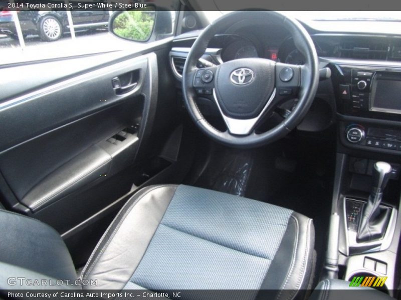 Super White / Steel Blue 2014 Toyota Corolla S