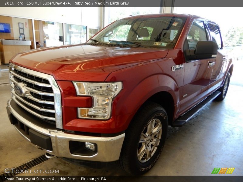 Ruby Red / Medium Earth Gray 2016 Ford F150 XLT SuperCrew 4x4