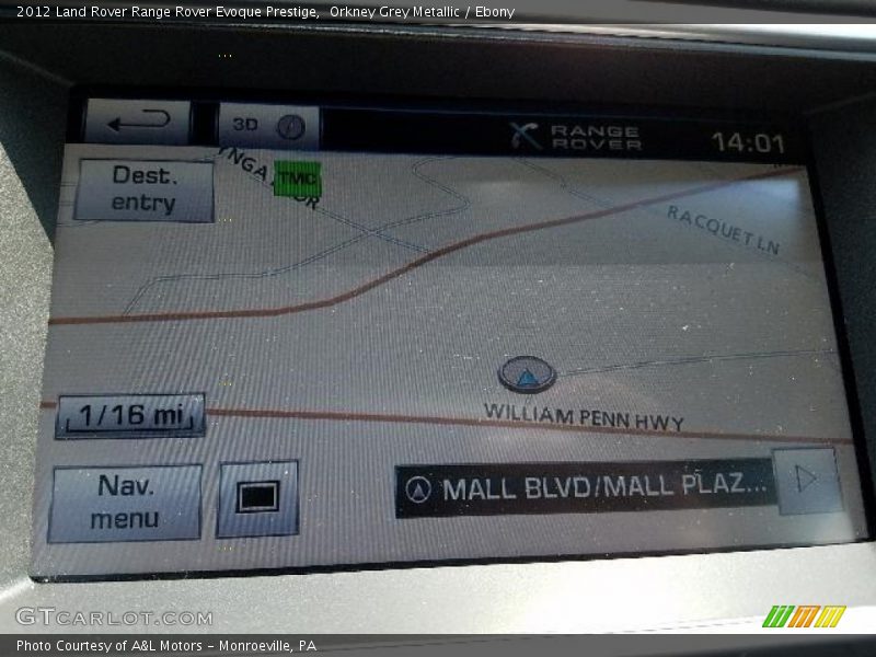 Orkney Grey Metallic / Ebony 2012 Land Rover Range Rover Evoque Prestige